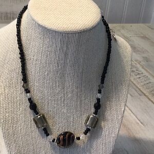 Black stone necklace